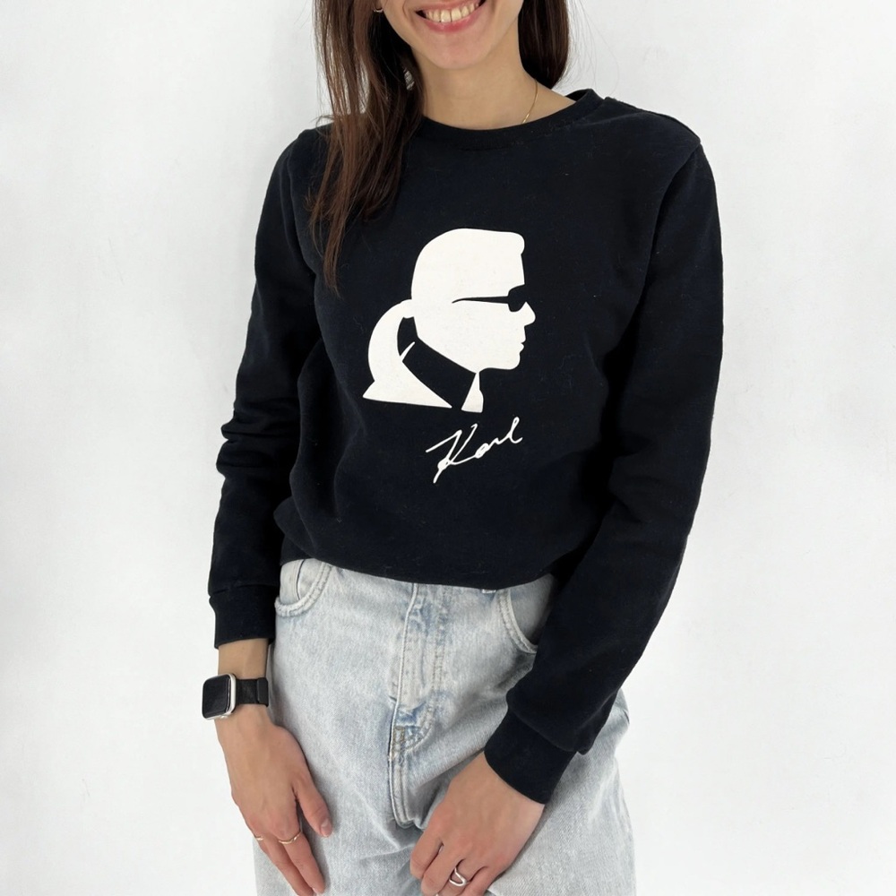 Karl Lagerfeld Ikonik Karl Black & White Sweatshirt size XS